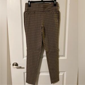 Jones New York Yellow Plaid Skinny Dress Pants | Size S
